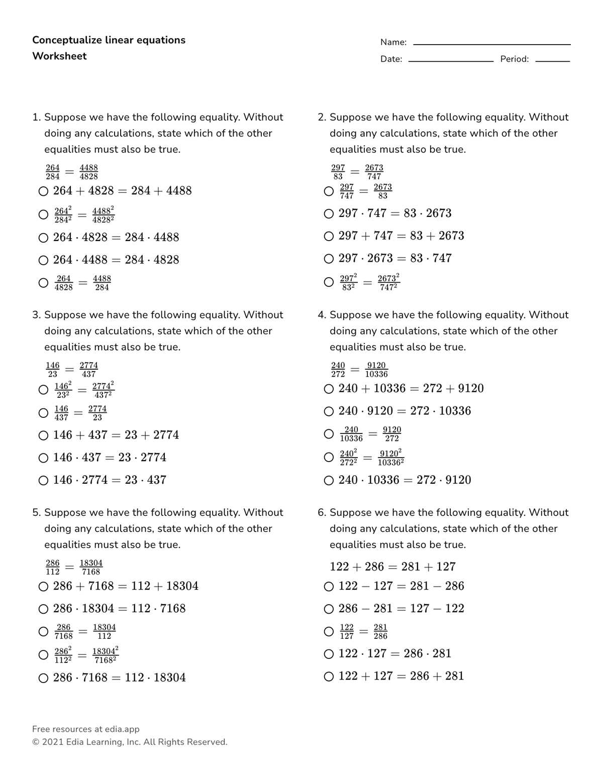linear systems worksheets