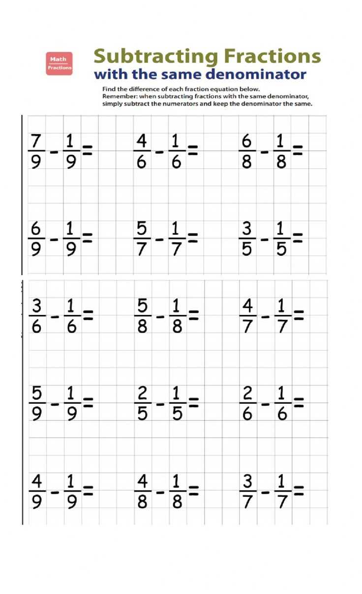 add fractions with like denominators worksheets