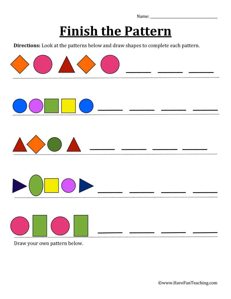 shapes and patterns worksheets