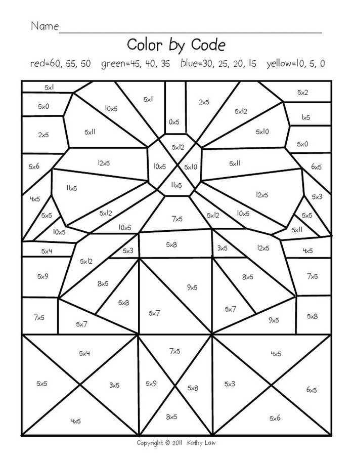 multiplication worksheets color by number