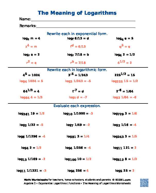 log to exponential form worksheet log to exponential form worksheet