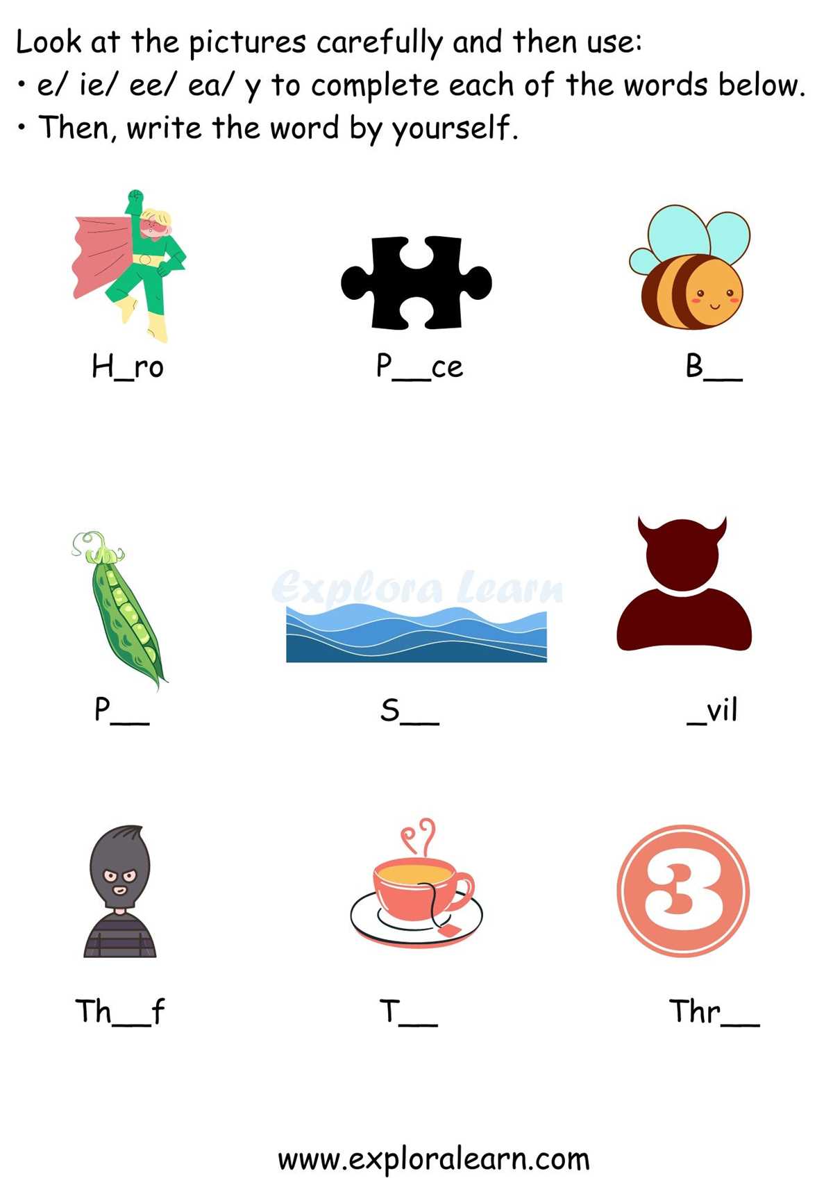 long a vowel worksheet