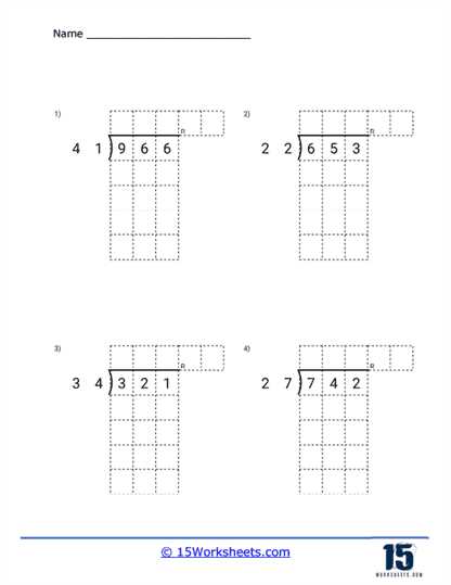 long division for 4th graders worksheets