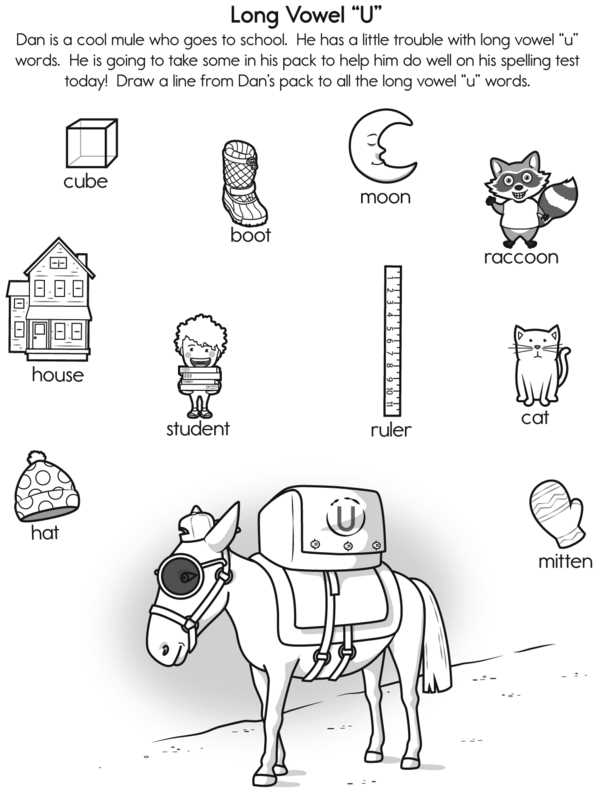long vowel u worksheets
