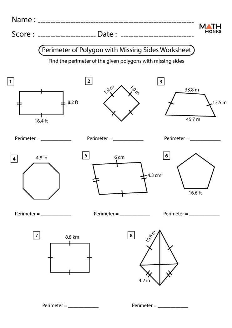 find missing side perimeter worksheet
