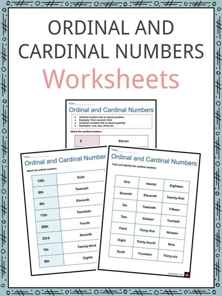 ordinals kindergarten worksheets