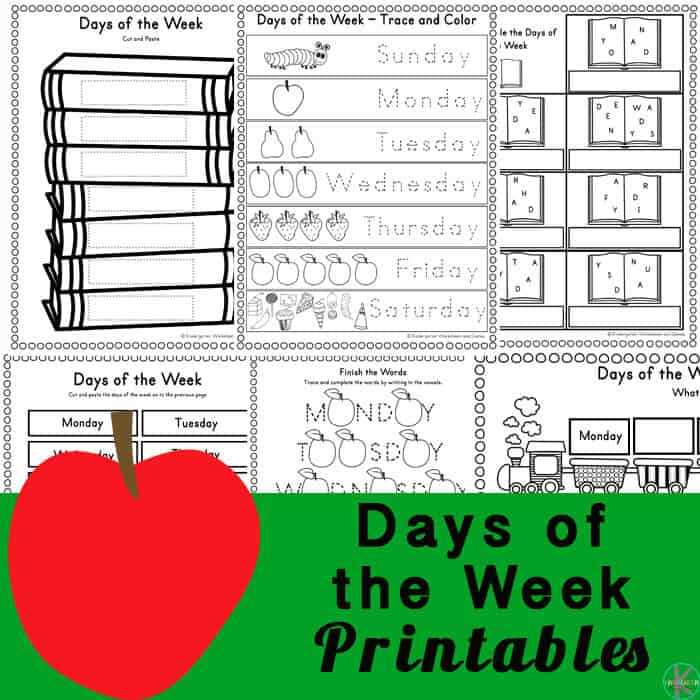 days of the week worksheet kindergarten