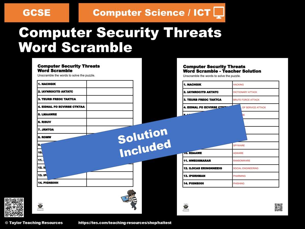 computer scramble worksheet