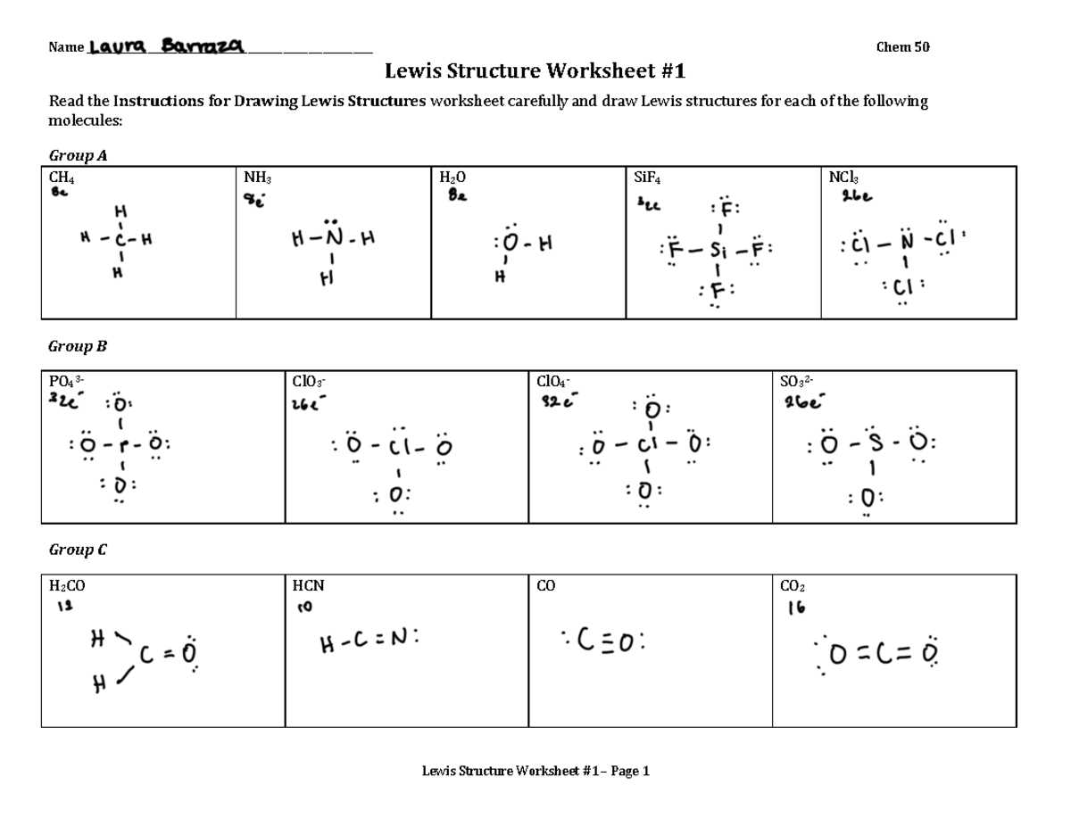 vsepr practice worksheet
