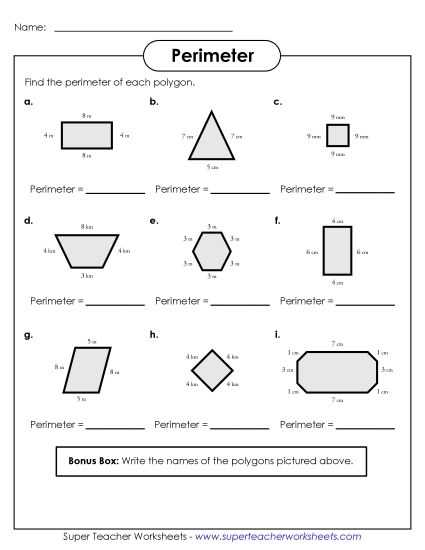 perimeter of complex figures worksheet
