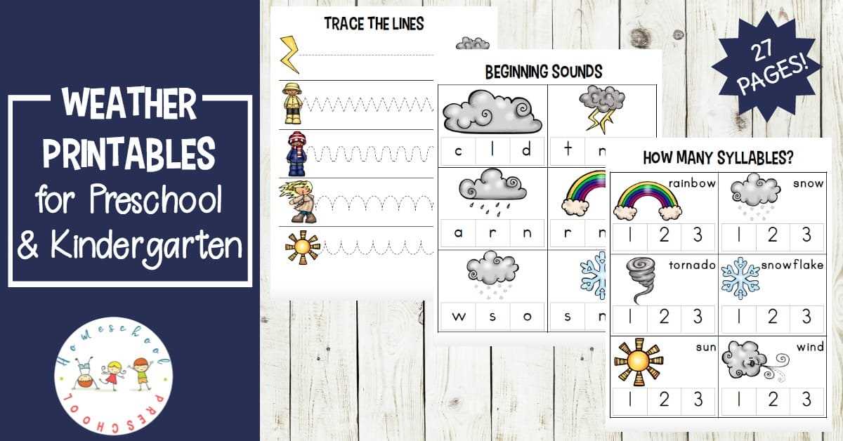preschool weather worksheets