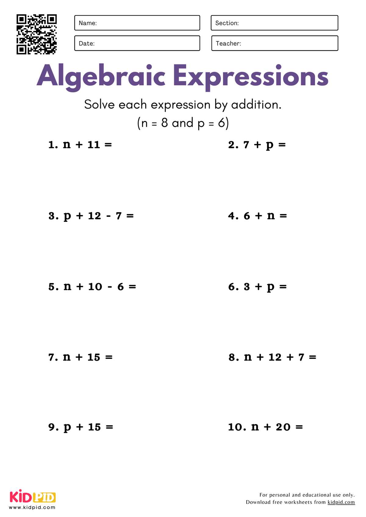 algebra 1 5 6 worksheet