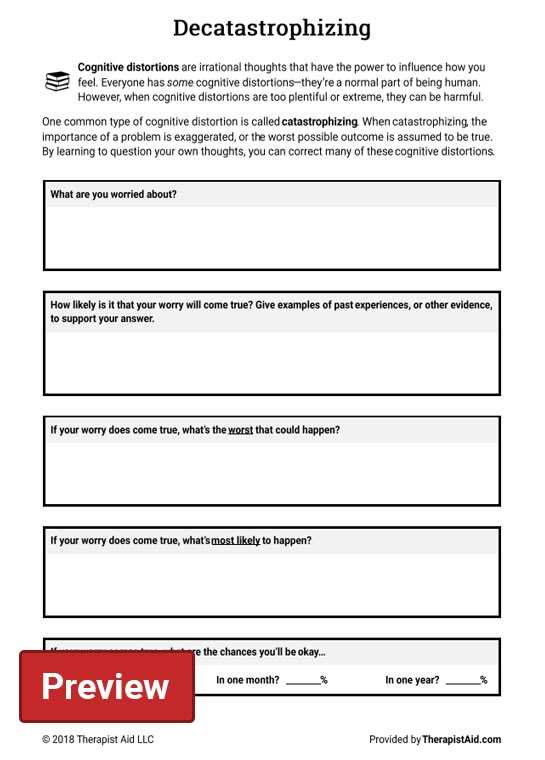 cognitive restructuring worksheets