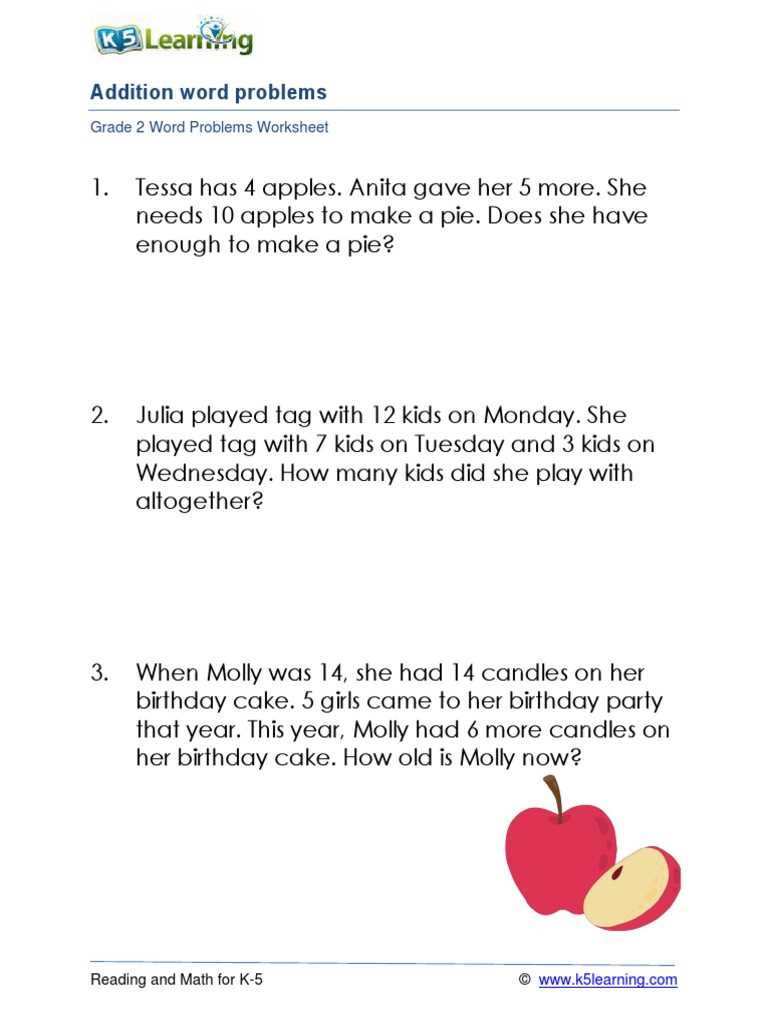 addition word problems worksheet for class 4