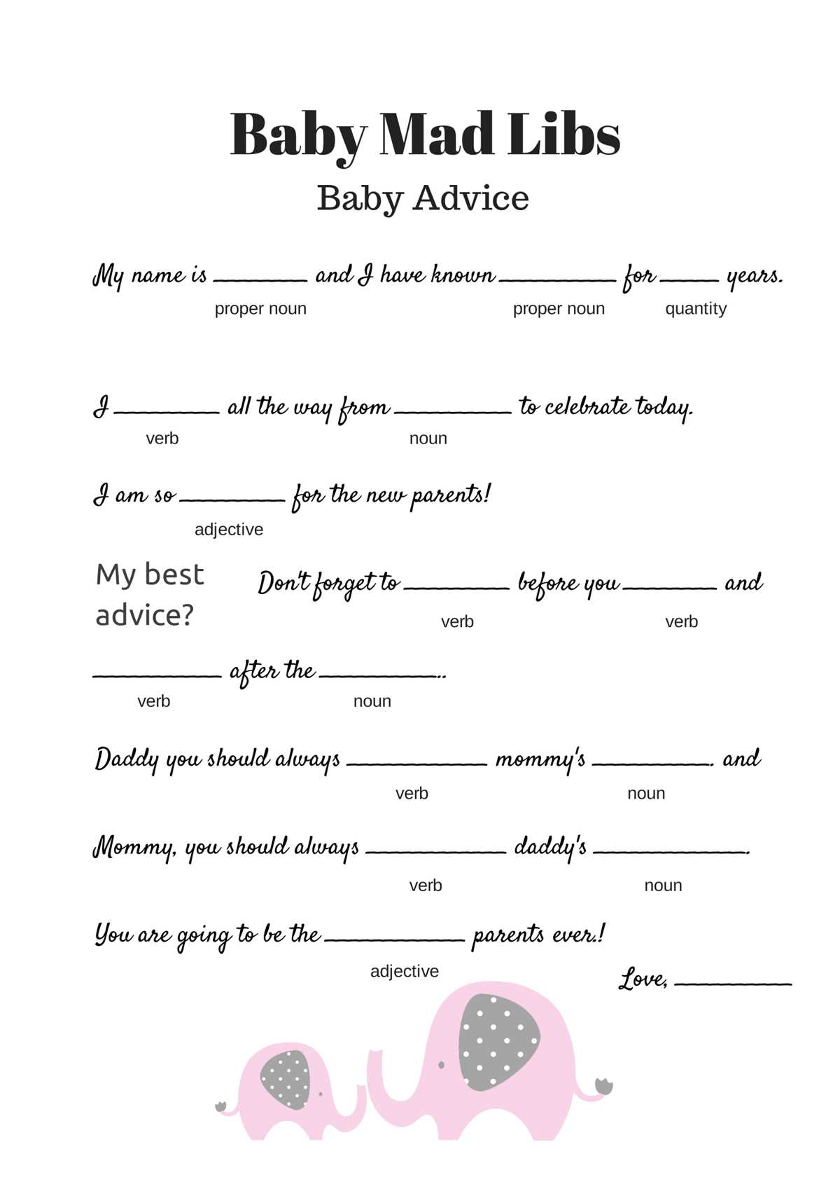 mad libs free printable worksheets