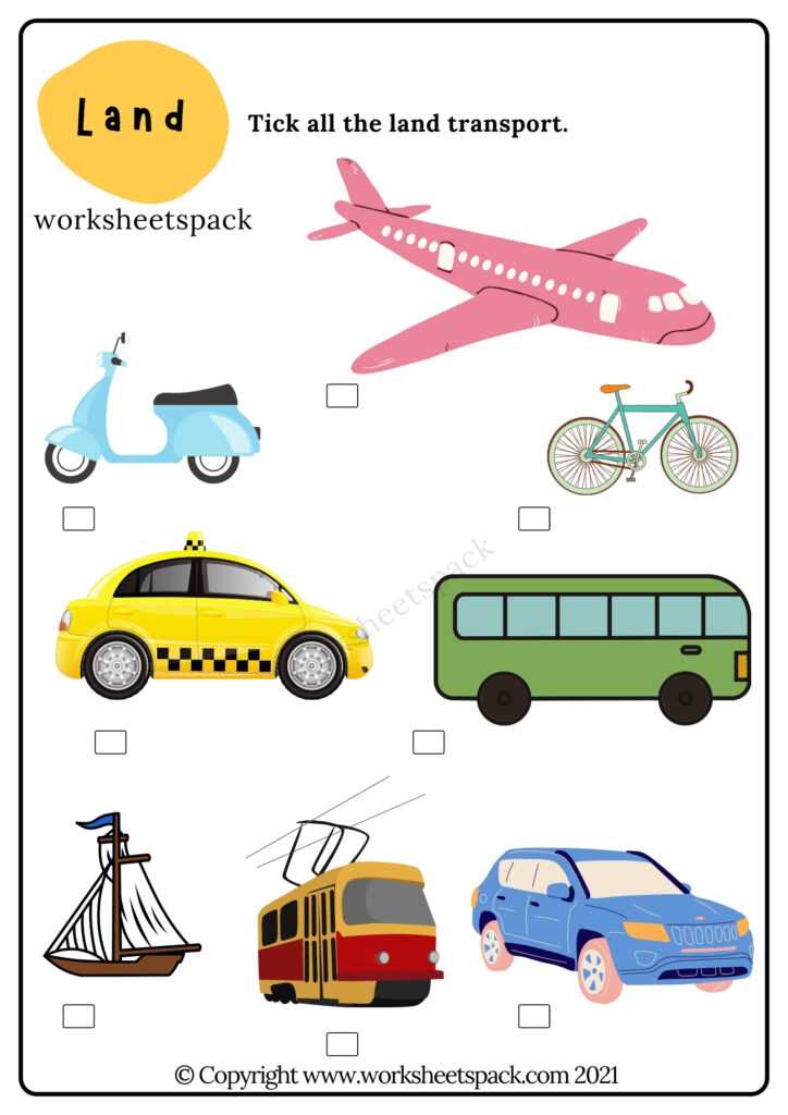 air transport worksheet for preschool