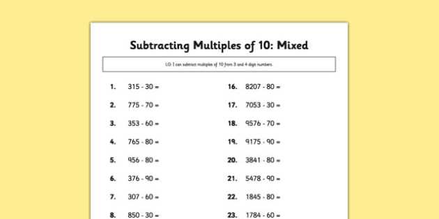 make a ten to subtract worksheet
