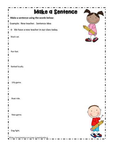 make sentences worksheet