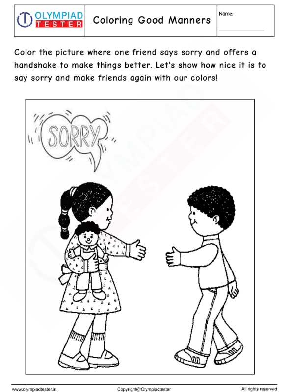 manners worksheet