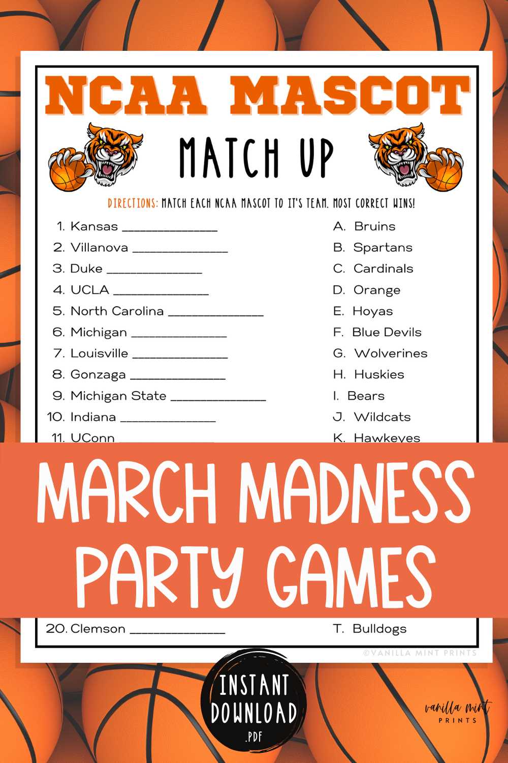march madness worksheets
