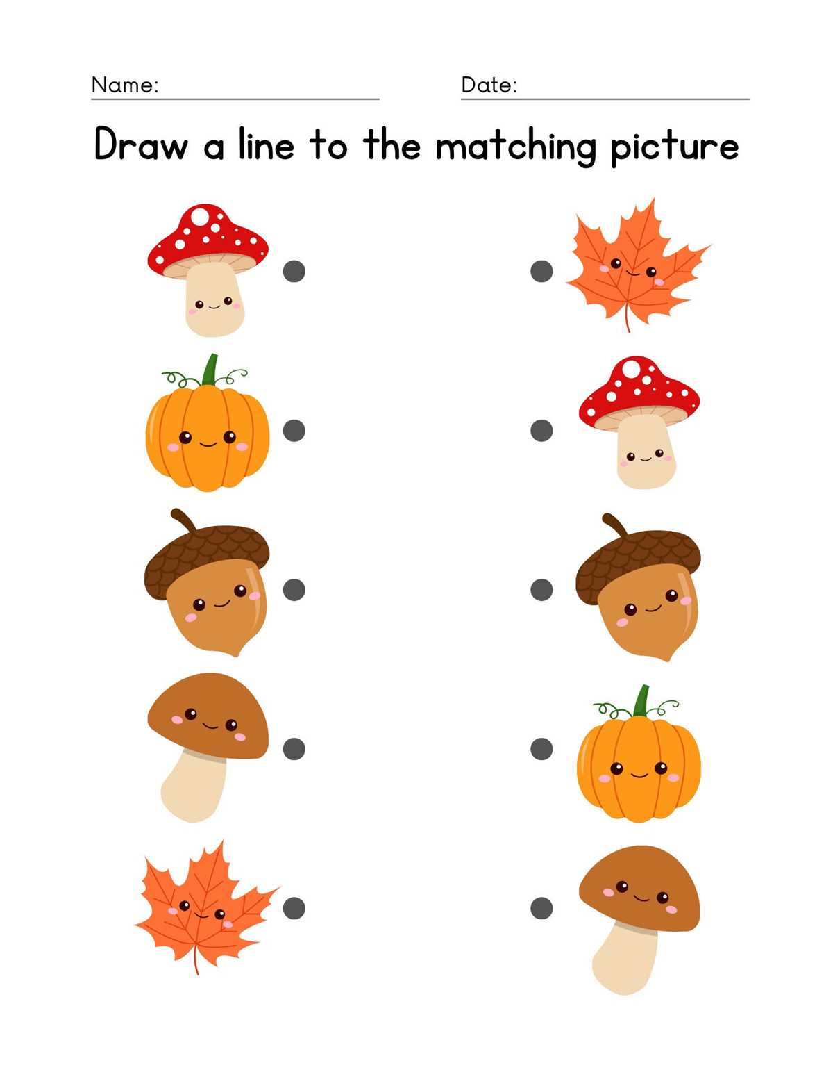 matching printable worksheets