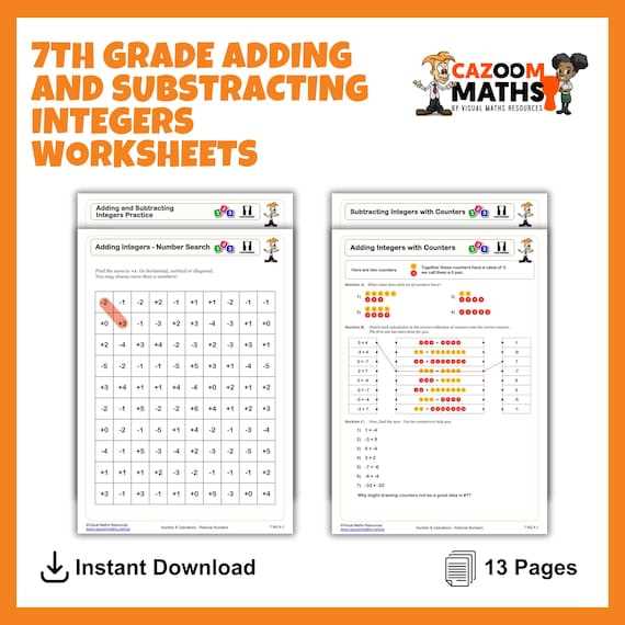 math adding and subtracting integers worksheets