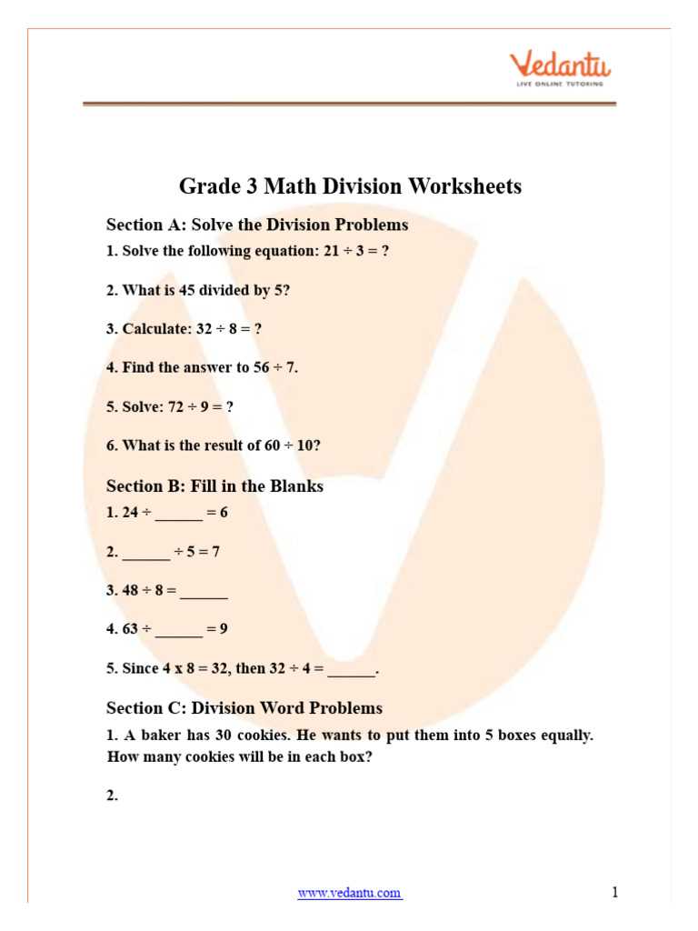 math division worksheets