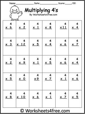 math facts multiplication worksheets