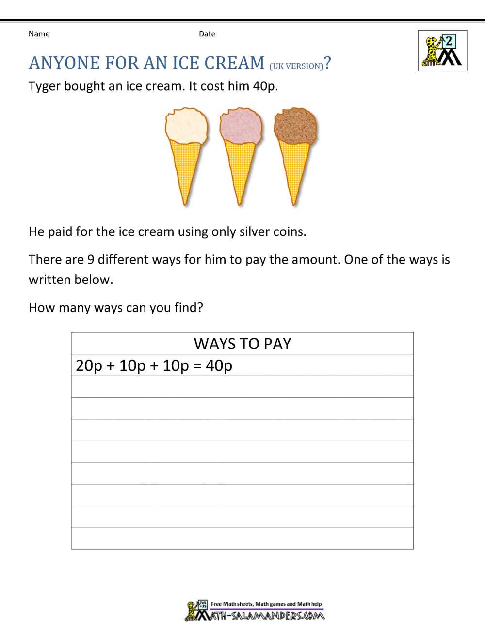 math for second graders printable worksheets