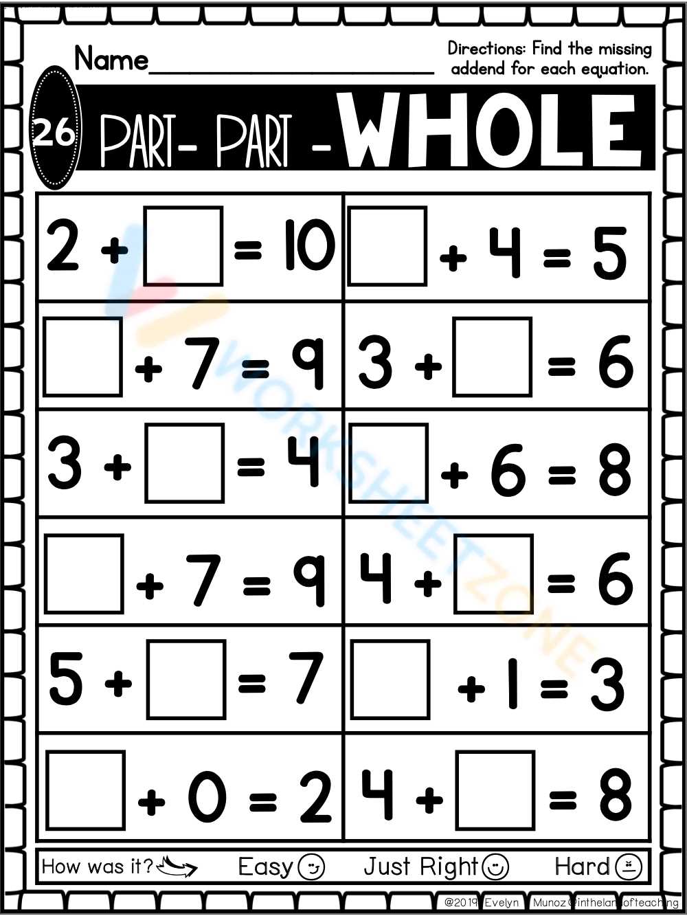 math part part whole worksheets