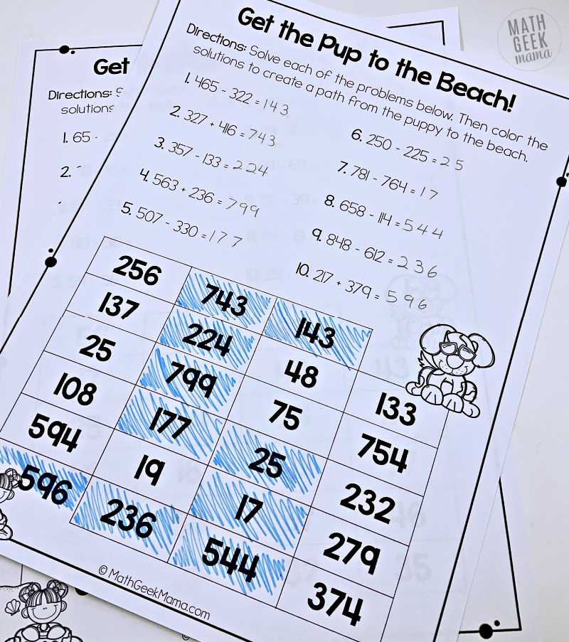 math worksheet for 4th grade