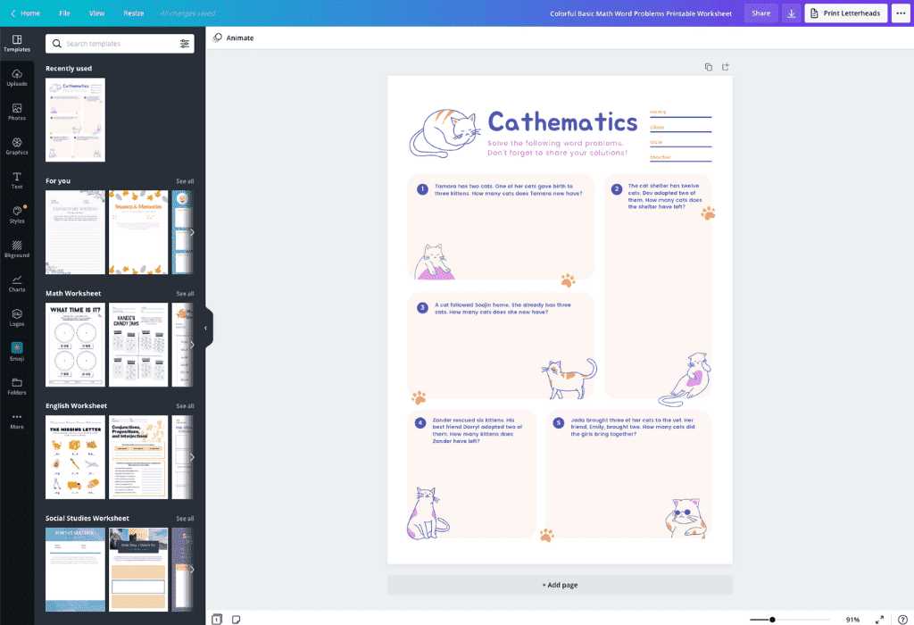 math worksheet maker