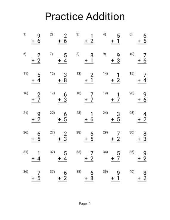 math worksheets for 1st graders