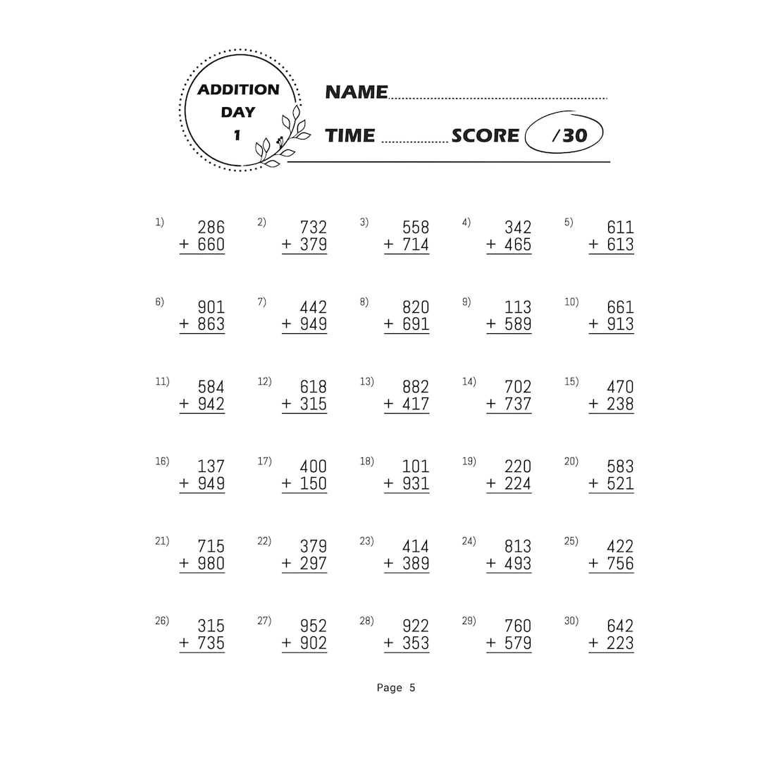 math worksheets third grade
