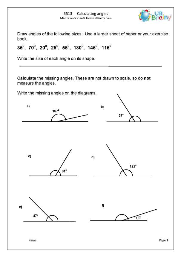 maths angles worksheet