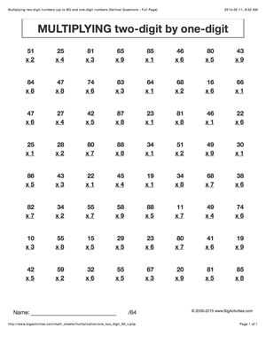 multiplying multi digit numbers worksheet