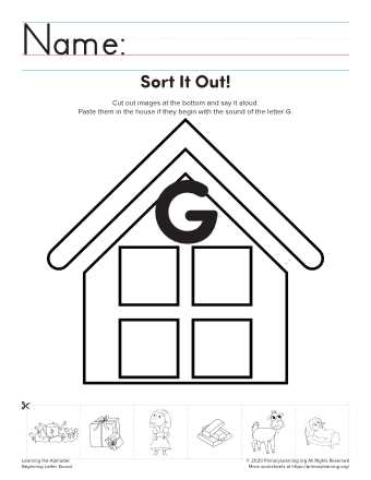 letter g worksheets for preschoolers