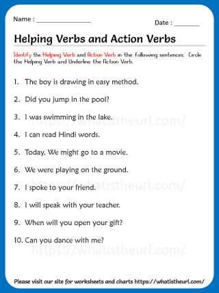 action and being verbs worksheet