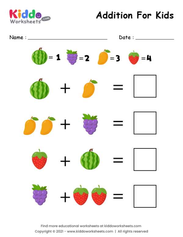 addition for preschoolers worksheets