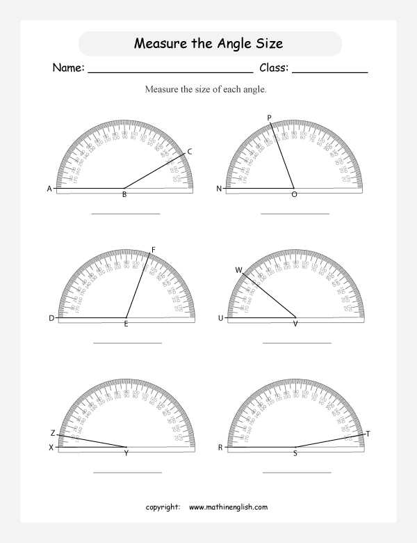 measure angles with a protractor worksheet measure angles with a protractor worksheet
