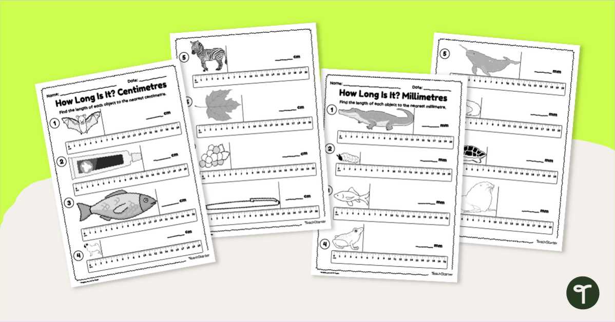 measurement worksheets centimeters