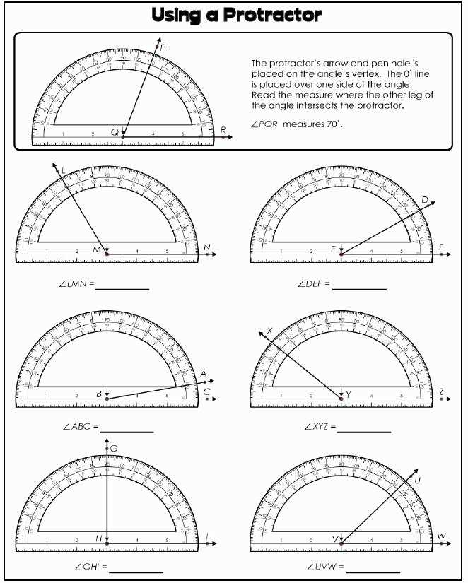 measuring angles practice worksheet