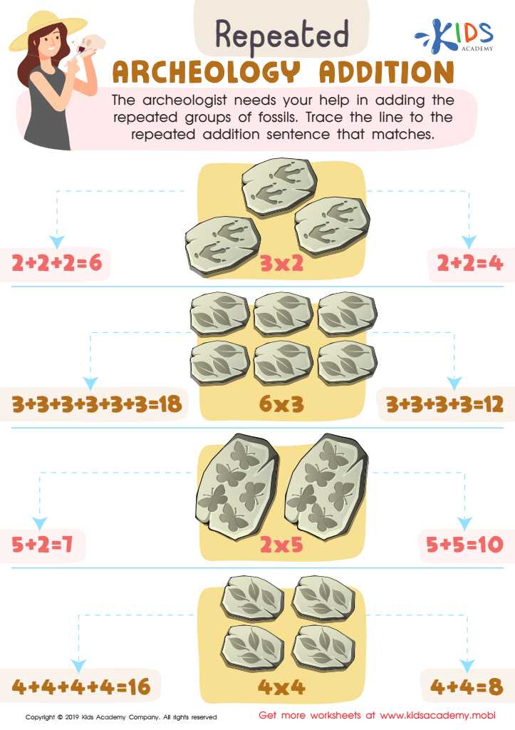 free repeated addition worksheets