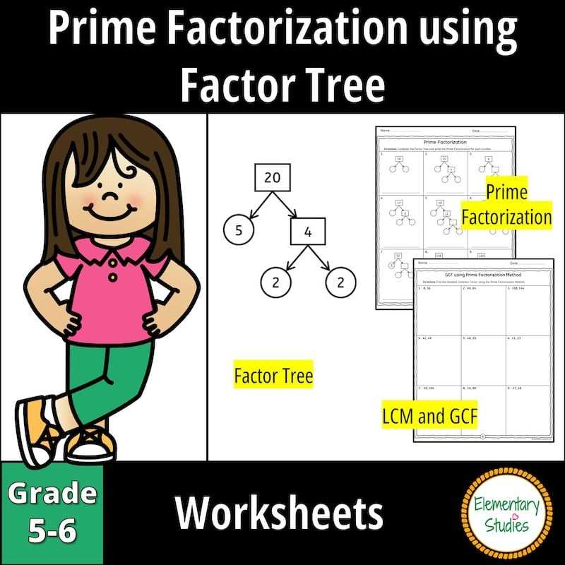 factor tree worksheet