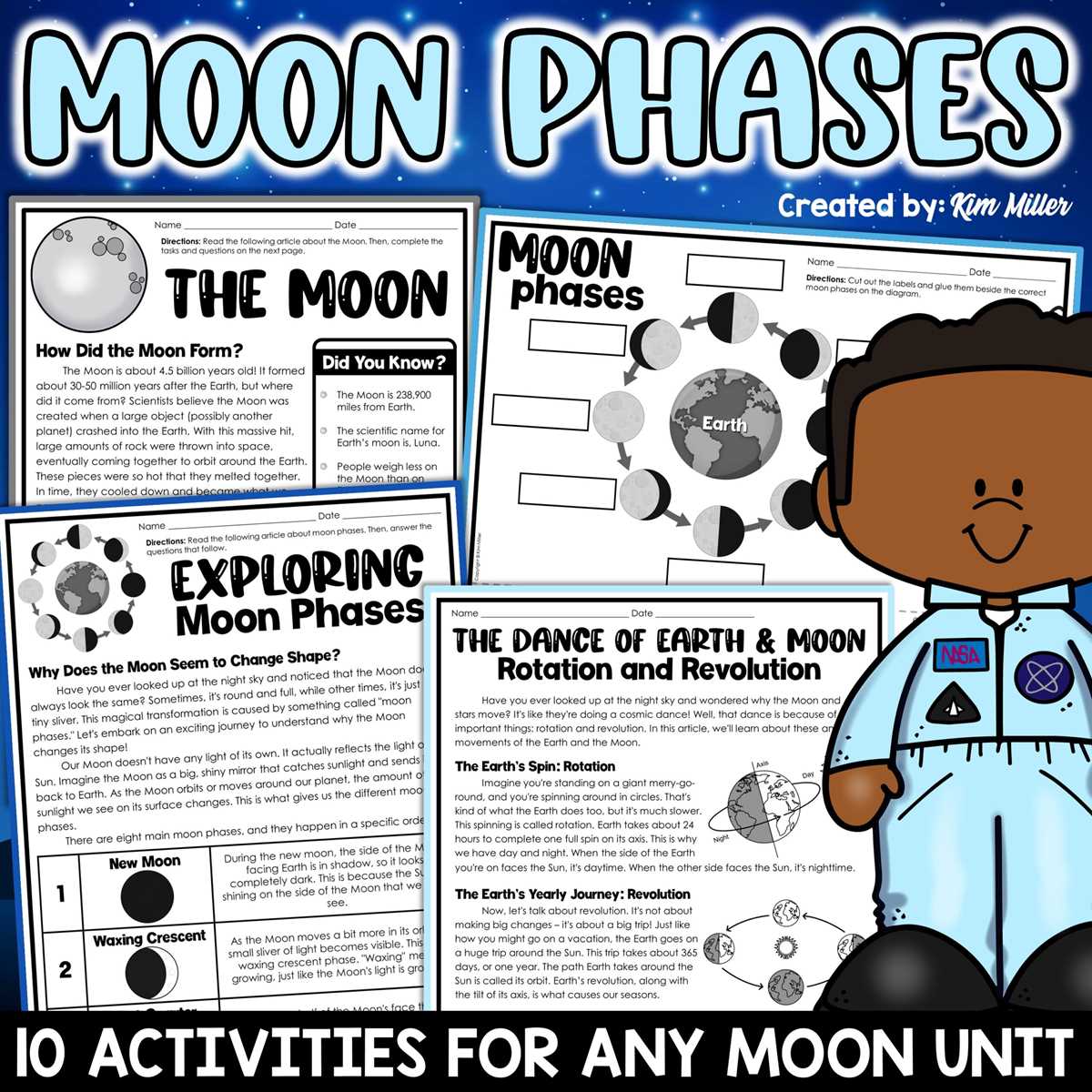 phases of the moon worksheet