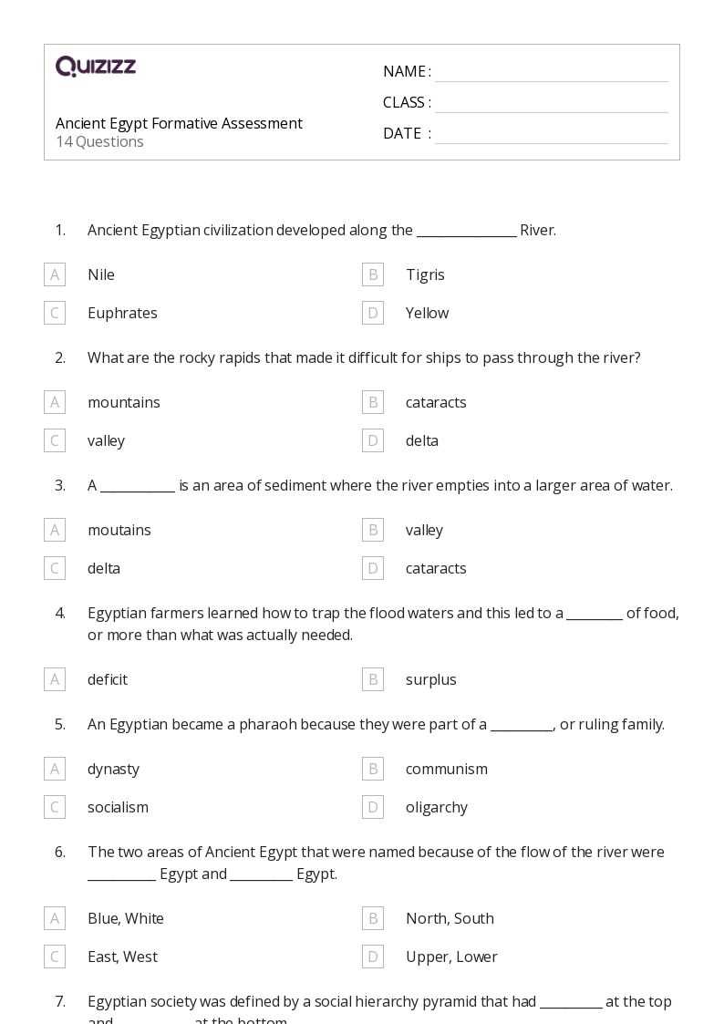 egyptian worksheets printable