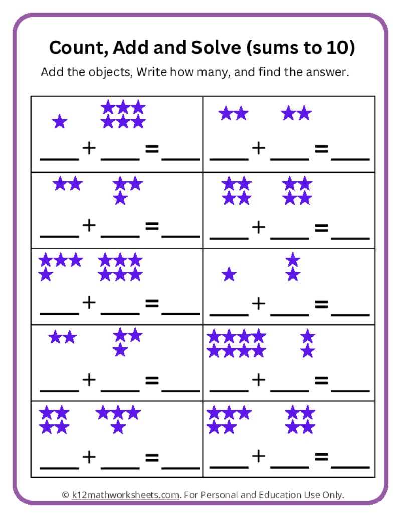 activity worksheets kindergarten