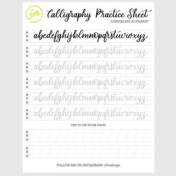 free calligraphy practice worksheets