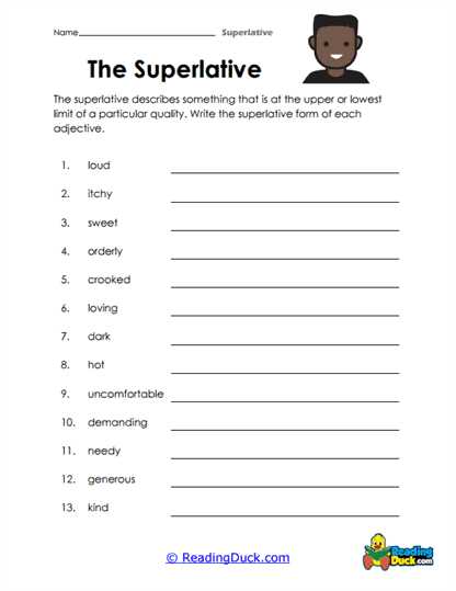 comparative and superlative adverbs worksheet