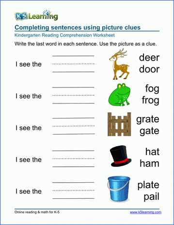 kindergarten worksheets for writing